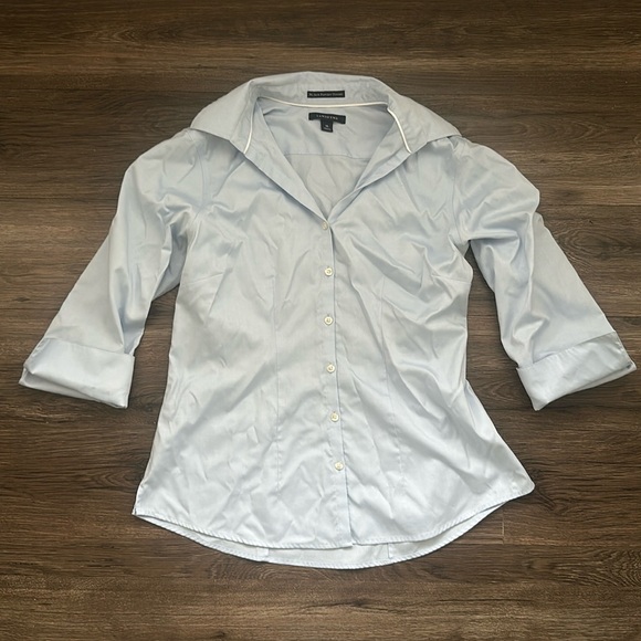 Lands' End No Iron Pinpoint Oxford Light Blue Button Up, Size 10, 100% Cotton - Picture 1 of 3